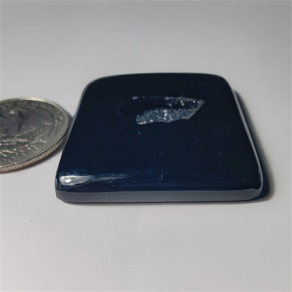 Black Obsidian Druzy gemstone cabochon - natural crystal healing stone for jewelry making by SemiPreciousCabs