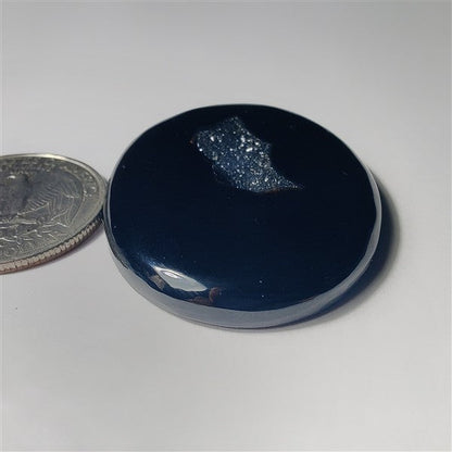 Black Obsidian Druzy gemstone cabochon - natural crystal healing stone for jewelry making by SemiPreciousCabs