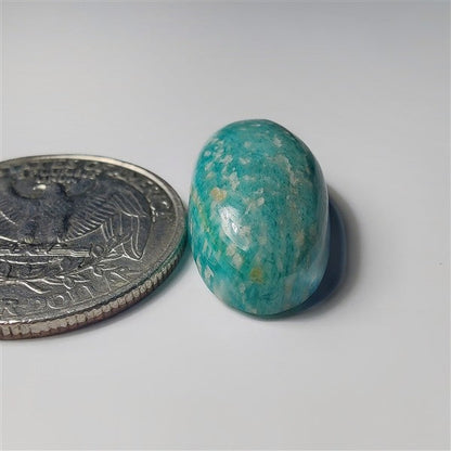 Amazonite gemstone cabochon - natural crystal healing stone for jewelry making by SemiPreciousCabs
