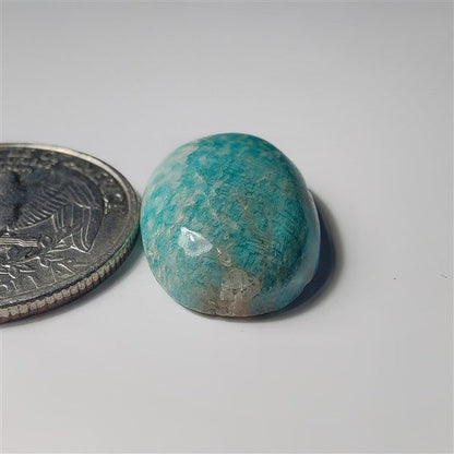 Amazonite gemstone cabochon - natural crystal healing stone for jewelry making by SemiPreciousCabs