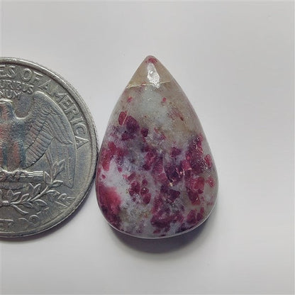 Ruby Fall gemstone cabochon - natural crystal healing stone for jewelry making by SemiPreciousCabs