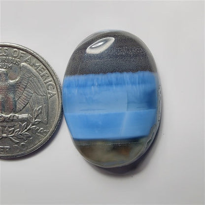 Blue Opal gemstone cabochon - natural crystal healing stone for jewelry making by SemiPreciousCabs