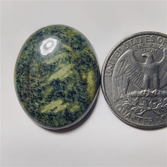 Green Rice Jasper gemstone cabochon - natural crystal healing stone for jewelry making by SemiPreciousCabs