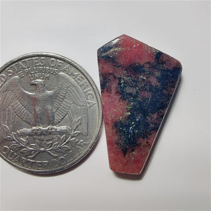Rhodonite gemstone cabochon - natural crystal healing stone for jewelry making by SemiPreciousCabs
