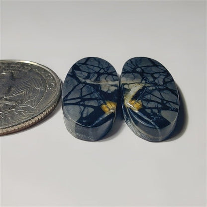 Picasso Jasper Pair gemstone cabochon - natural crystal healing stone for jewelry making by SemiPreciousCabs