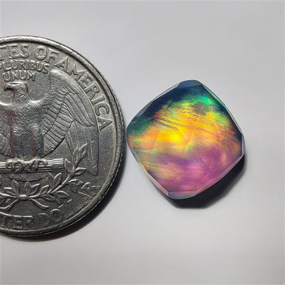 Faceted Aurora Opal & Crystal Doublet gemstone cabochon - natural crystal healing stone for jewelry making by SemiPreciousCabs