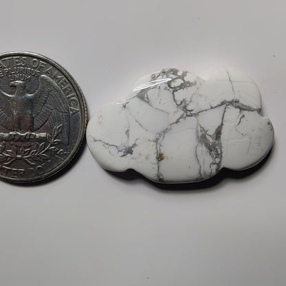 Howlite Cloud gemstone cabochon - natural crystal healing stone for jewelry making by SemiPreciousCabs