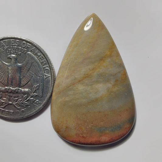 Polychrome Jasper gemstone cabochon - natural crystal healing stone for jewelry making by SemiPreciousCabs