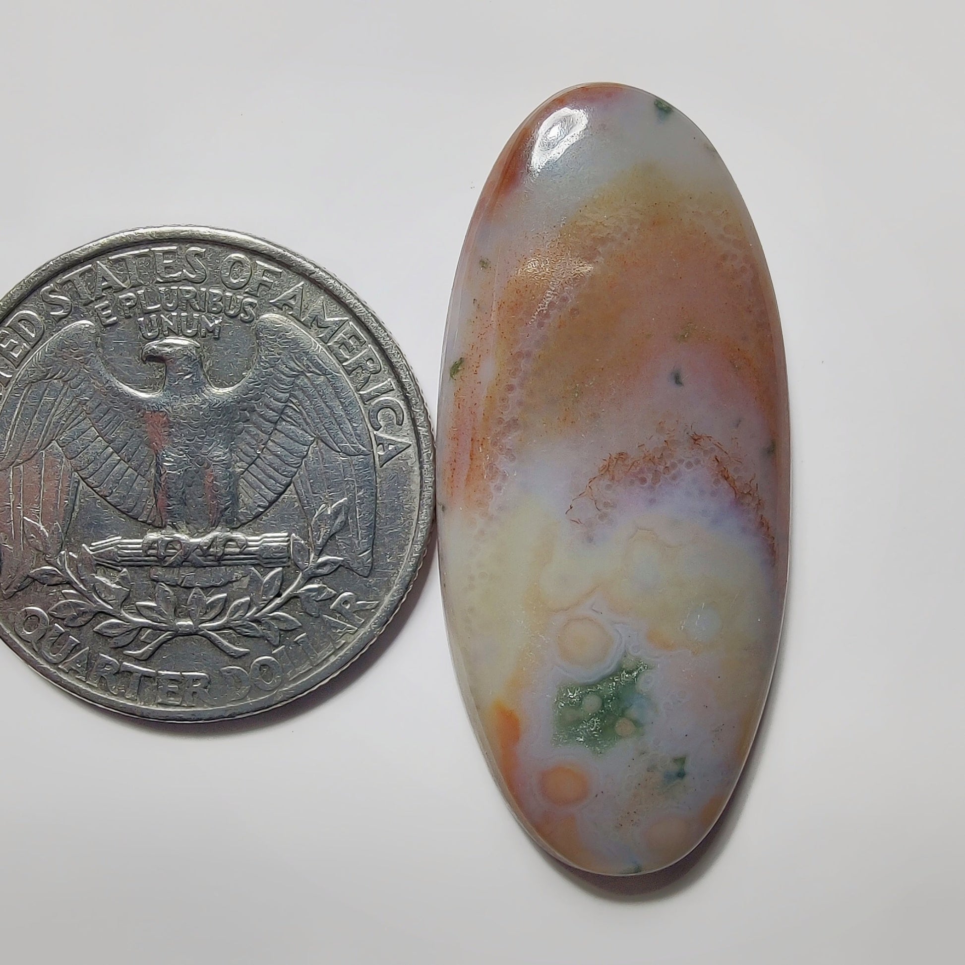 Ocean Jasper gemstone cabochon - natural crystal healing stone for jewelry making by SemiPreciousCabs