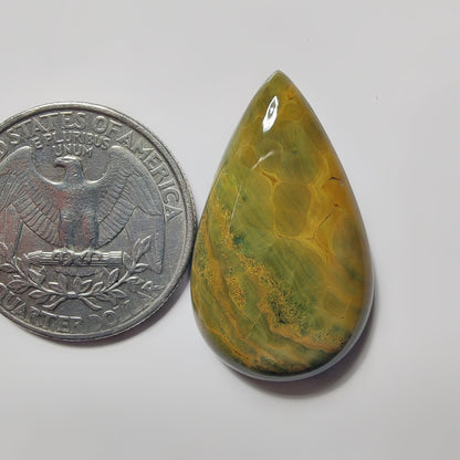 Ocean Jasper gemstone cabochon - natural crystal healing stone for jewelry making by SemiPreciousCabs