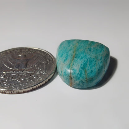 Amazonite gemstone cabochon - natural crystal healing stone for jewelry making by SemiPreciousCabs