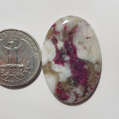 Pink Tourmaline Matrix gemstone cabochon - natural crystal healing stone for jewelry making by SemiPreciousCabs