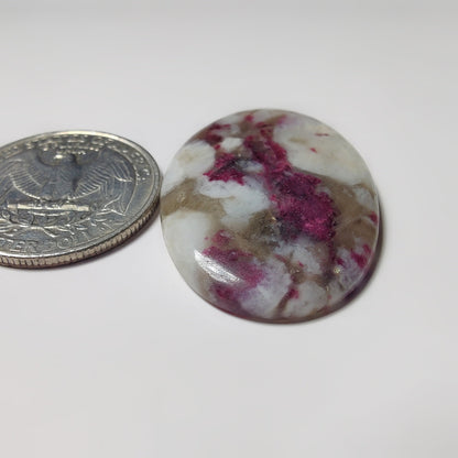 Pink Tourmaline Matrix gemstone cabochon - natural crystal healing stone for jewelry making by SemiPreciousCabs