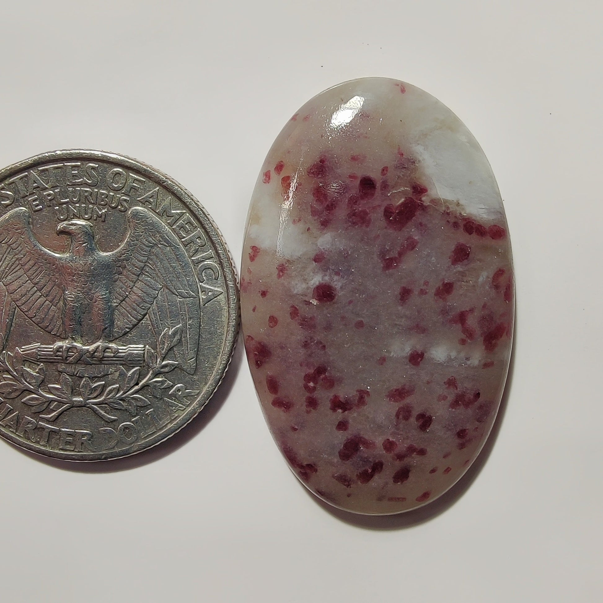 Pink Tourmaline Matrix gemstone cabochon - natural crystal healing stone for jewelry making by SemiPreciousCabs