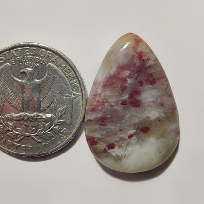 Pink Tourmaline Matrix gemstone cabochon - natural crystal healing stone for jewelry making by SemiPreciousCabs