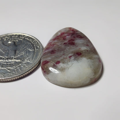 Pink Tourmaline Matrix gemstone cabochon - natural crystal healing stone for jewelry making by SemiPreciousCabs