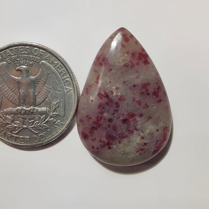 Pink Tourmaline Matrix gemstone cabochon - natural crystal healing stone for jewelry making by SemiPreciousCabs