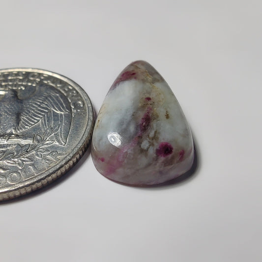 Pink Tourmaline Matrix gemstone cabochon - natural crystal healing stone for jewelry making by SemiPreciousCabs