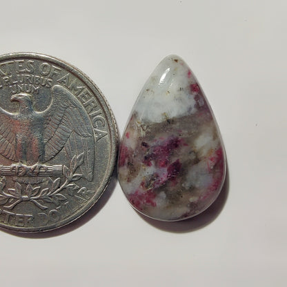 Pink Tourmaline Matrix gemstone cabochon - natural crystal healing stone for jewelry making by SemiPreciousCabs