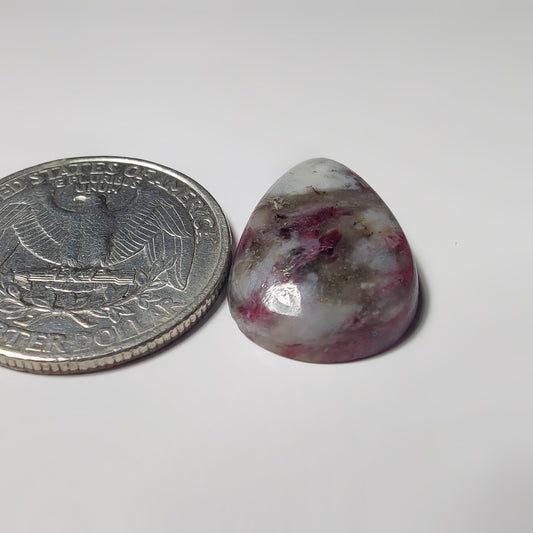 Pink Tourmaline Matrix gemstone cabochon - natural crystal healing stone for jewelry making by SemiPreciousCabs