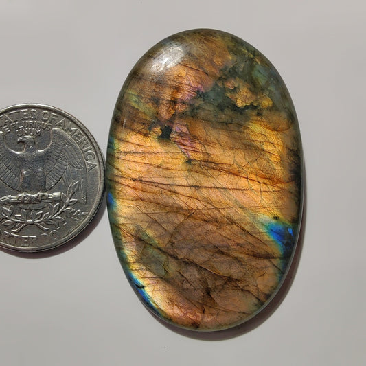 Labradorite gemstone cabochon - natural crystal healing stone for jewelry making by SemiPreciousCabs