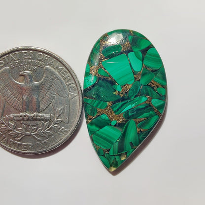 Mohave Malachite gemstone cabochon - natural crystal healing stone for jewelry making by SemiPreciousCabs