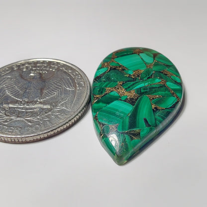 Mohave Malachite gemstone cabochon - natural crystal healing stone for jewelry making by SemiPreciousCabs