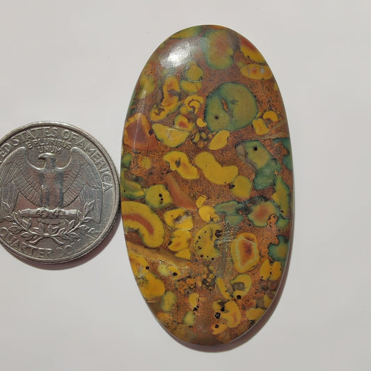 Fruit Jasper gemstone cabochon - natural crystal healing stone for jewelry making by SemiPreciousCabs