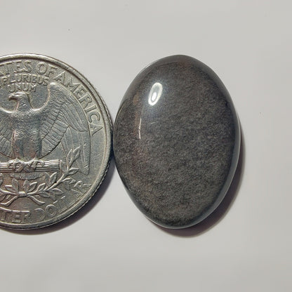 Silver Sheen Obsidian gemstone cabochon - natural crystal healing stone for jewelry making by SemiPreciousCabs
