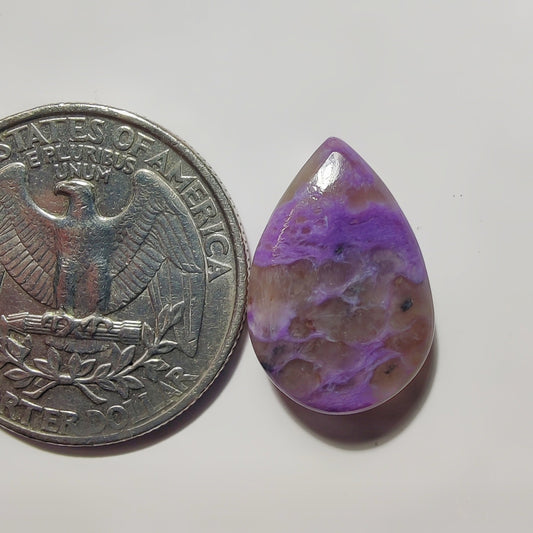 Charoite gemstone cabochon - natural crystal healing stone for jewelry making by SemiPreciousCabs
