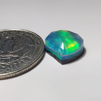 Rose Cut Crystal & Aurora Opal Doublet gemstone cabochon - natural crystal healing stone for jewelry making by SemiPreciousCabs