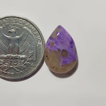 Charoite gemstone cabochon - natural crystal healing stone for jewelry making by SemiPreciousCabs