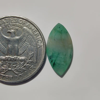 Rose Cut Emerald gemstone cabochon - natural crystal healing stone for jewelry making by SemiPreciousCabs
