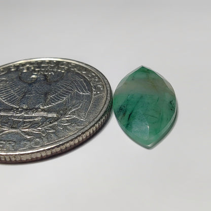 Rose Cut Emerald gemstone cabochon - natural crystal healing stone for jewelry making by SemiPreciousCabs