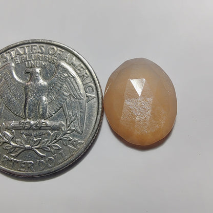Rose Cut Peach Moonstone gemstone cabochon - natural crystal healing stone for jewelry making by SemiPreciousCabs