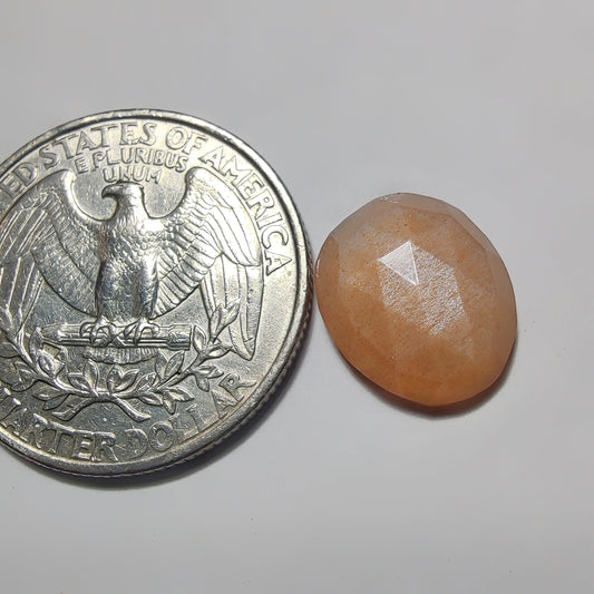 Rose Cut Peach Moonstone gemstone cabochon - natural crystal healing stone for jewelry making by SemiPreciousCabs