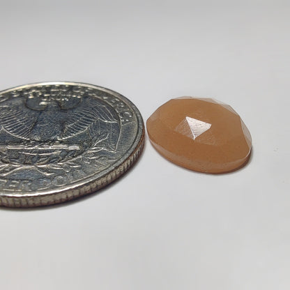 Rose Cut Peach Moonstone gemstone cabochon - natural crystal healing stone for jewelry making by SemiPreciousCabs