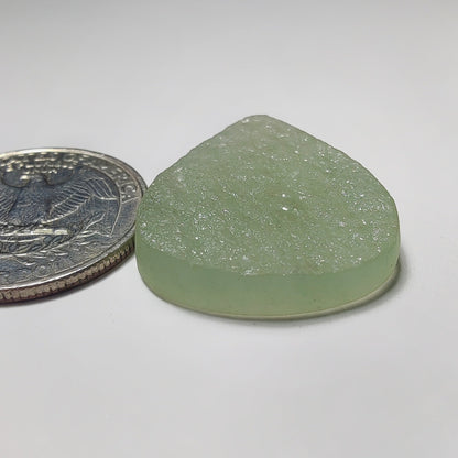 Green Aventurine Druzy gemstone cabochon - natural crystal healing stone for jewelry making by SemiPreciousCabs