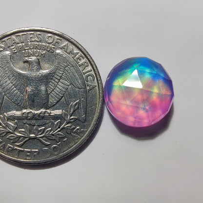 Rose Cut Crystal & Aurora Opal Doublet gemstone cabochon - natural crystal healing stone for jewelry making by SemiPreciousCabs