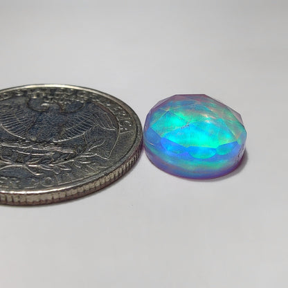 Rose Cut Crystal & Aurora Opal Doublet gemstone cabochon - natural crystal healing stone for jewelry making by SemiPreciousCabs