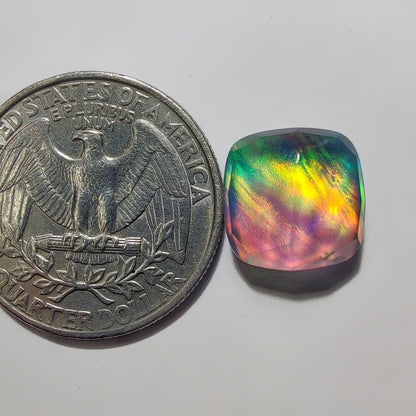 Rose Cut Crystal & Aurora Opal Doublet gemstone cabochon - natural crystal healing stone for jewelry making by SemiPreciousCabs