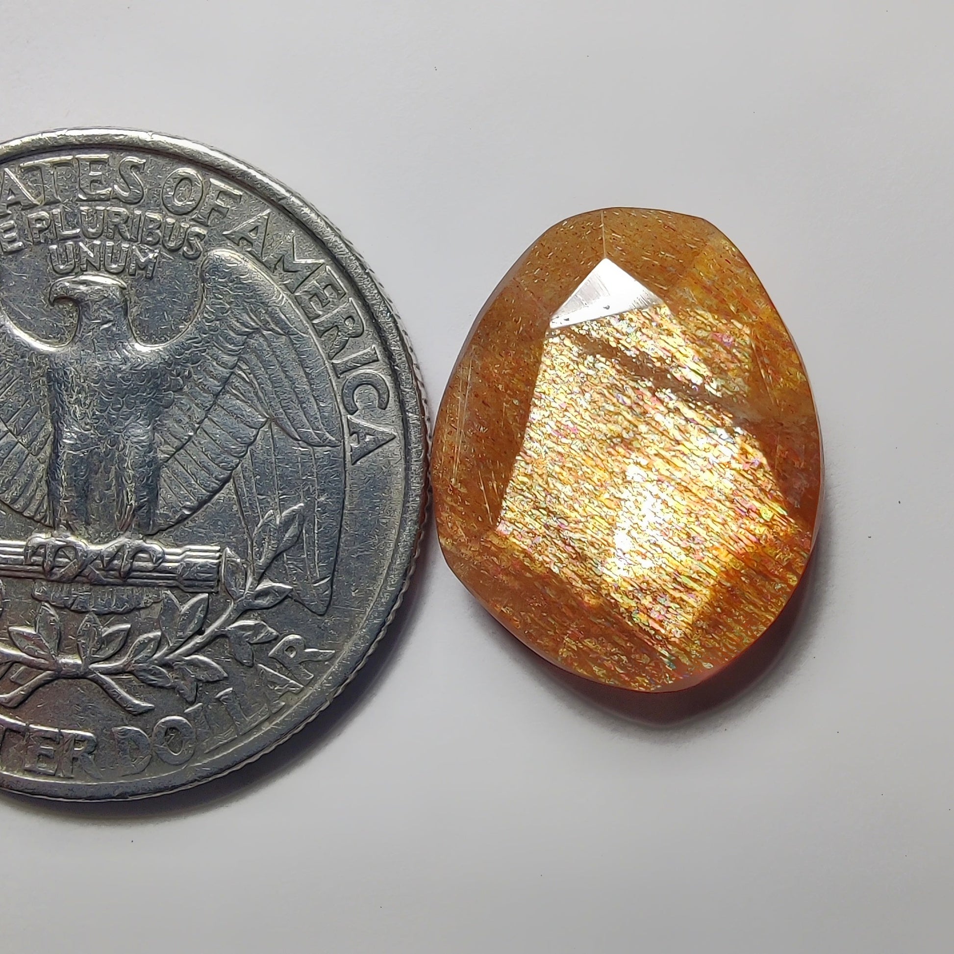 Rose Cut Sunstone gemstone cabochon - natural crystal healing stone for jewelry making by SemiPreciousCabs