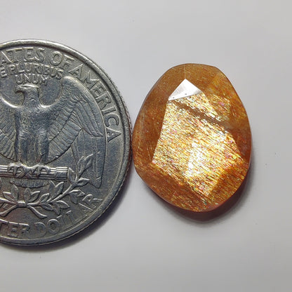 Rose Cut Sunstone gemstone cabochon - natural crystal healing stone for jewelry making by SemiPreciousCabs