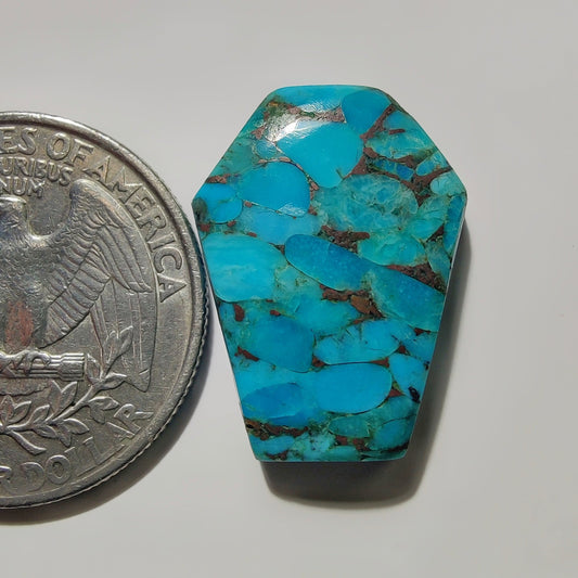 Mohave Turquoise gemstone cabochon - natural crystal healing stone for jewelry making by SemiPreciousCabs