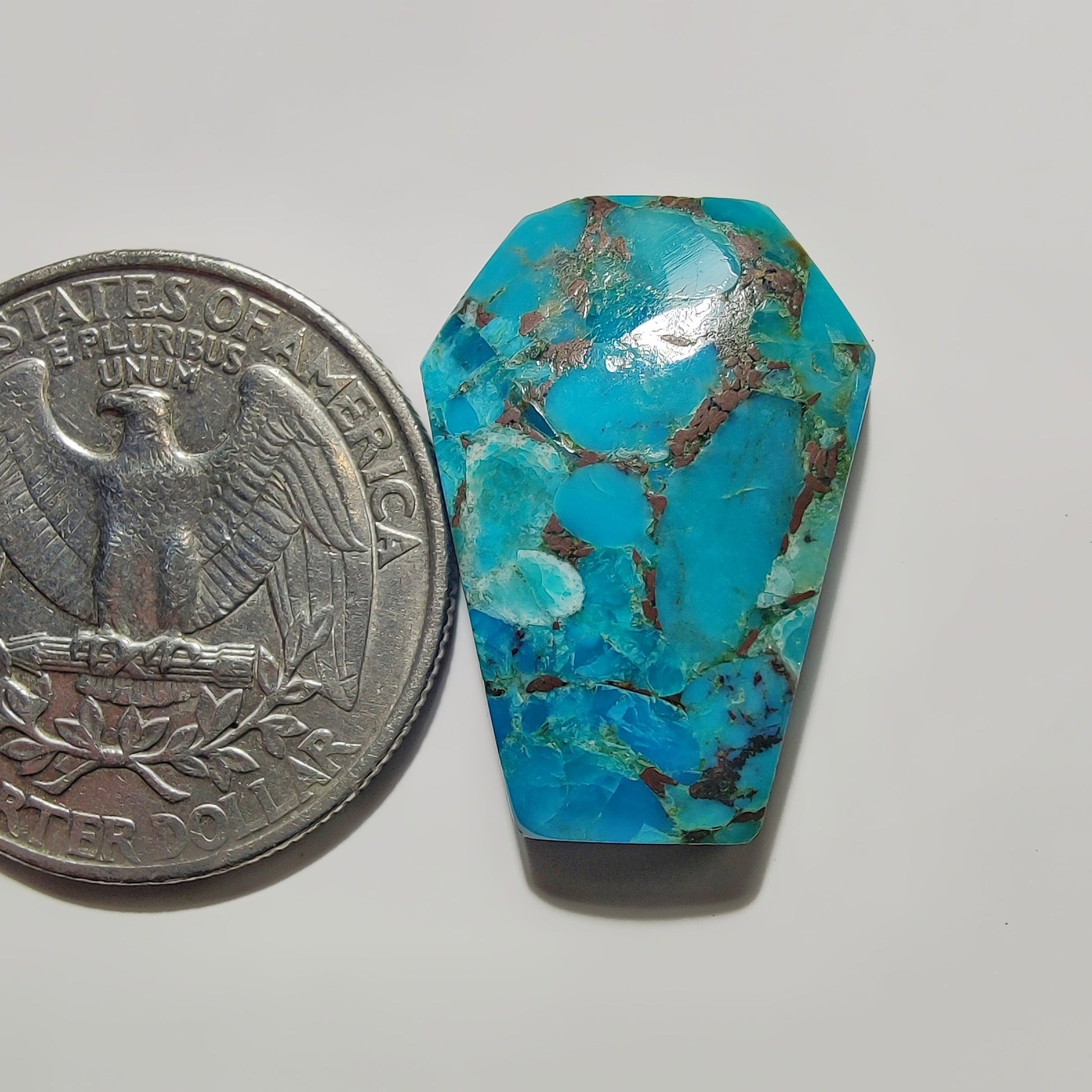 Mohave Turquoise gemstone cabochon - natural crystal healing stone for jewelry making by SemiPreciousCabs