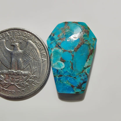 Mohave Turquoise gemstone cabochon - natural crystal healing stone for jewelry making by SemiPreciousCabs