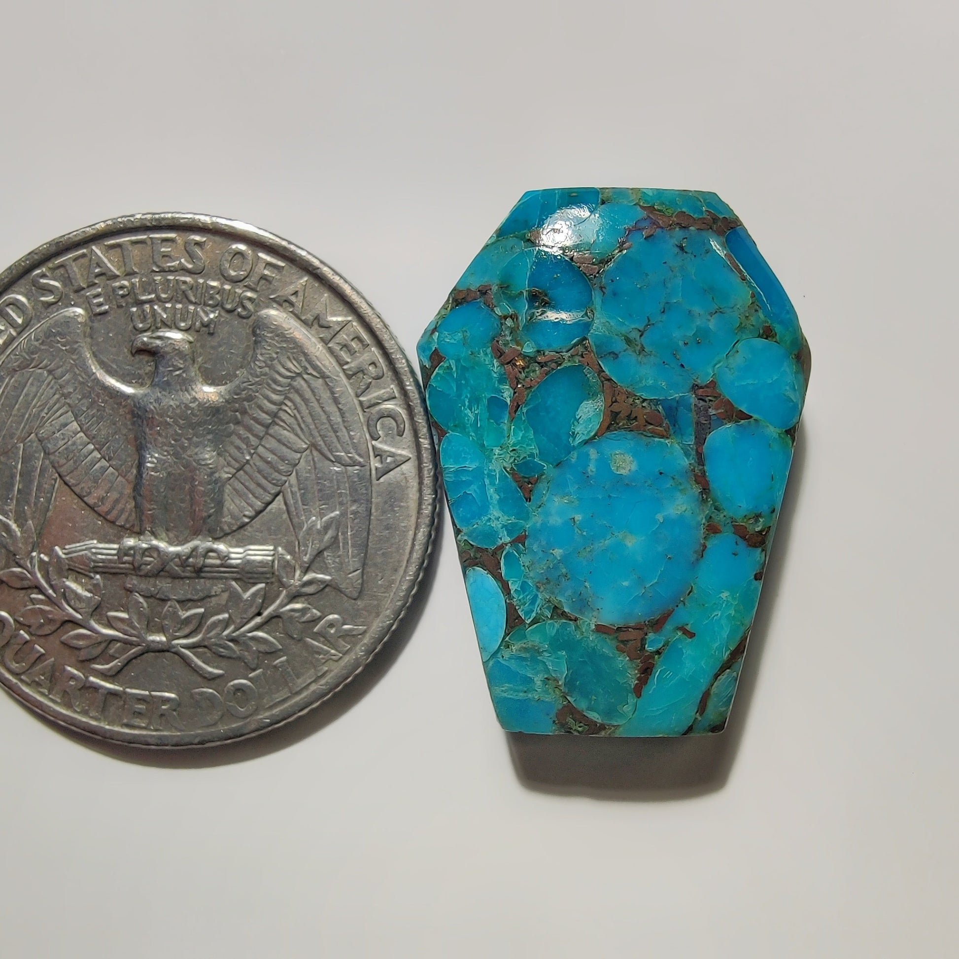 Mohave Turquoise gemstone cabochon - natural crystal healing stone for jewelry making by SemiPreciousCabs