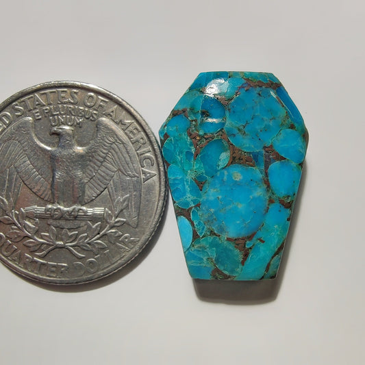 Mohave Turquoise gemstone cabochon - natural crystal healing stone for jewelry making by SemiPreciousCabs