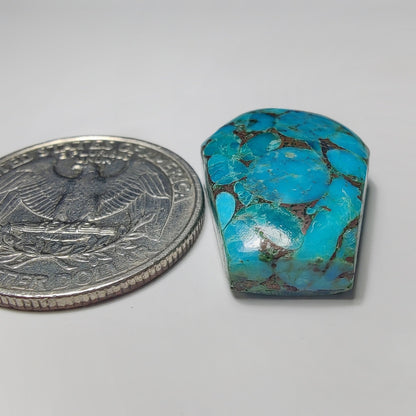 Mohave Turquoise gemstone cabochon - natural crystal healing stone for jewelry making by SemiPreciousCabs