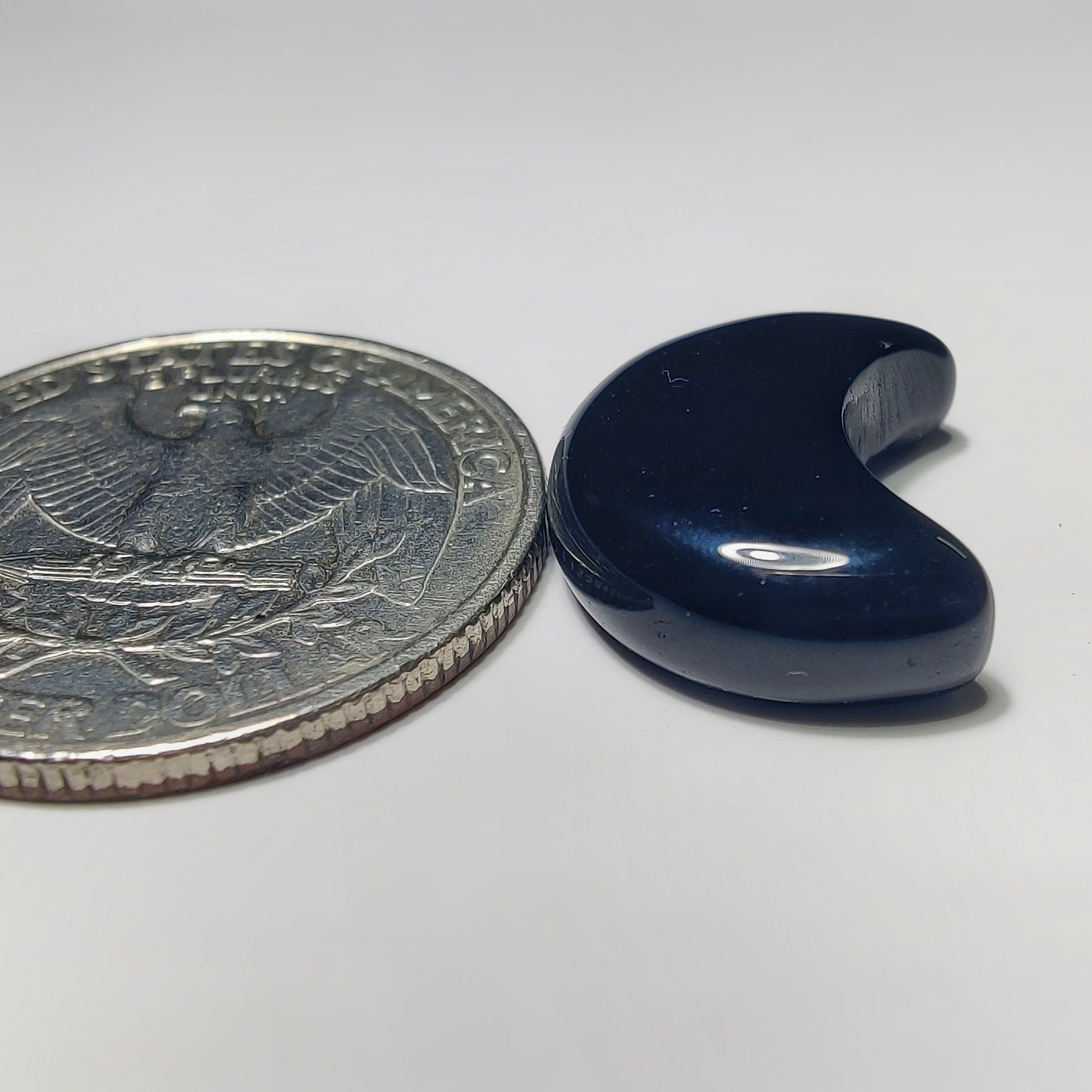 Carved Black Onyx gemstone cabochon - natural crystal healing stone for jewelry making by SemiPreciousCabs